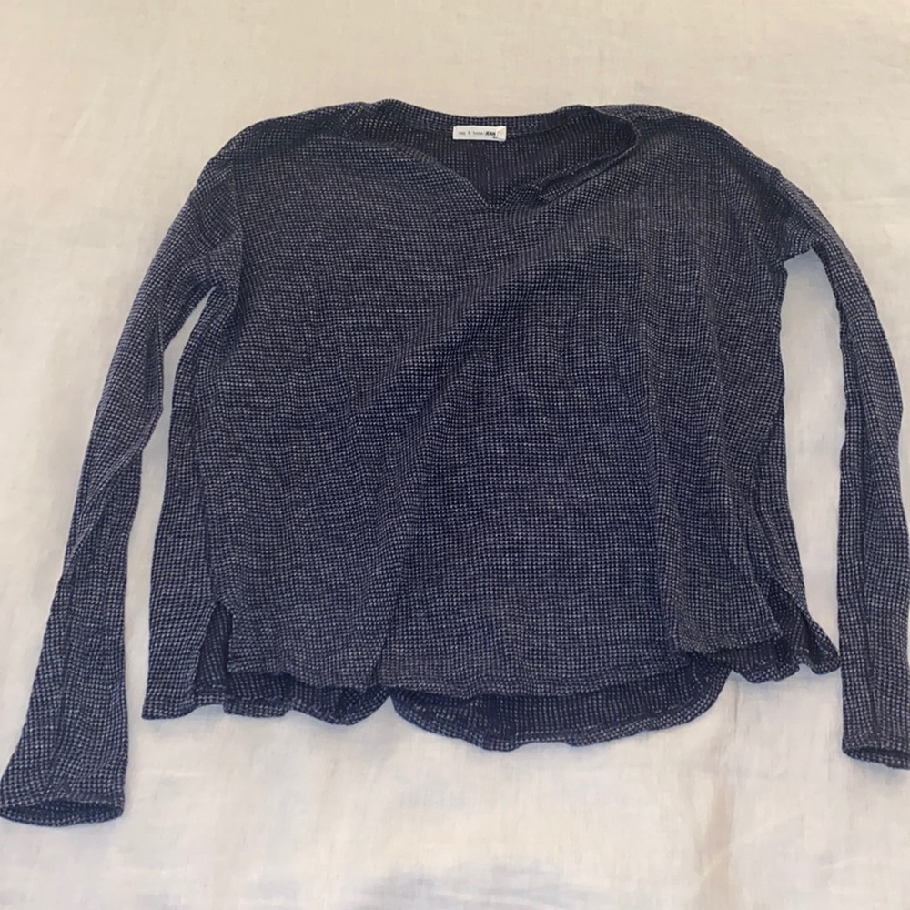 rag & bone XS long sleeve waffle shirt